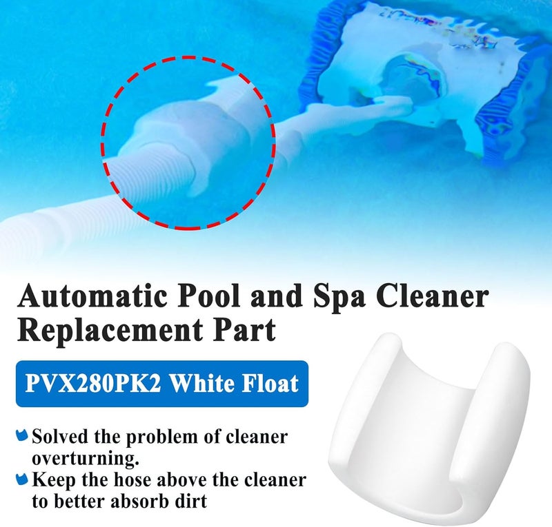 Ebrmeiwo 4 Pcs PVX280PK2 White Float for 2/4 Wheel Pool Cleaner Hoses, #896584000-280 - Image 4